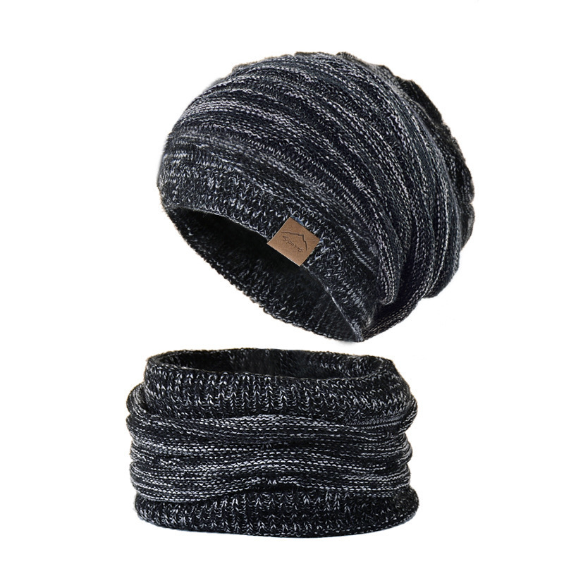 Beanie/Skull Caps Winter Beanie Hats Scarf Set Women Warm Knitted Hat Skull Cap Neck Warmer Thicken Fur Lined Lady Winter Hat Mask Scarf for Women 220