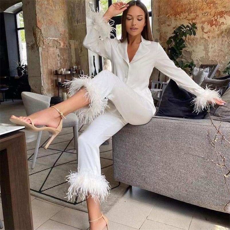 Women' Two Piece Pants Nidanssi Solid Color Suit Lapel Feather Twopiece Set Singlebreasted Long Sleeve 2 Piece Set Slim Straight Trousers Women Set 220922, Pink
Women' Two Piece Pants Nidanssi Solid Color Suit Lapel Feather Twopiece Set Singlebreasted Long Sleeve 2 Piece Set Slim Straight Trousers Women Set 220922, Pink