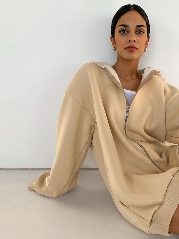 Women's Two Piece Pants Women Zip Up Hoodie Two Pieces Set Casual Solid Color Long Sleeve Pocket Coats Trousers Suit Autumn Sport Street Female O