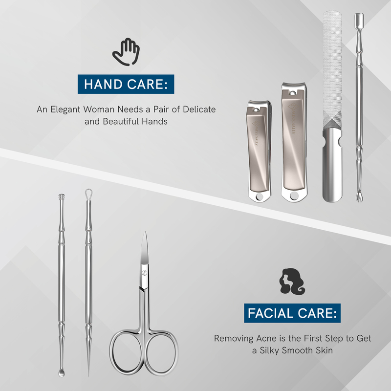 Cuticle Scissors Miss Sally Professional Manicure Set Pedicure Nail Clipper Sets Stainless Steel Nail Cutter Tools with Leather Travel Case Kit 220922