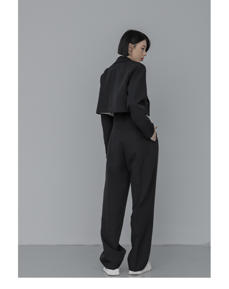 Women's Two Piece Pants Loose Women Full Sleeve Short Blazers Jackets Pants Suits Female Casual OL Quality Trouser 2 Pieces Set Spring Autumn W28