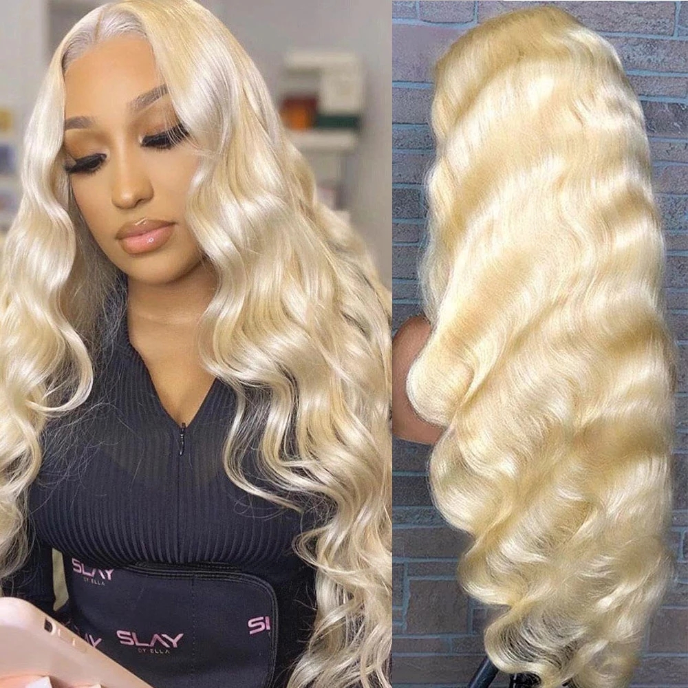 Brazilian 613 Honey Blonde Lace Front Wig 180% Body wave Wig Synthetic For Women Preplucked Natural hairline