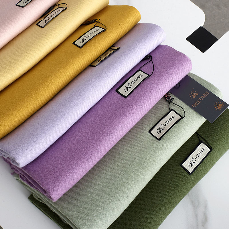 Scarves VISROVER 32 colors woman winter scarf fashion female shawls cashmere handfeeling wraps solid color hijab 220922