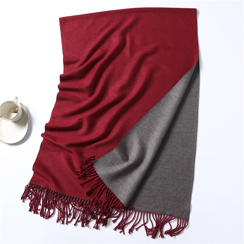 Scarves Winter Cashmere Scarf Women Thick Warm Shawls Wraps Lady Solid Fashion Tassels Pashmina Blanket Quality Foulard 220922