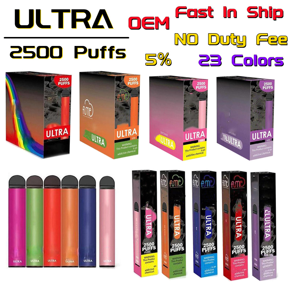 Ultra FUMED 2500 Bar Puffs E Cigarettes 5% Disposable Vape Desechables Vaper Device 850mAh Battery 9ml OEM Wholesale Stick Vaporizer Kit Available Manufacturers
Ultra FUMED 2500 Bar Puffs E Cigarettes 5% Disposable Vape Desechables Vaper Device 850mAh Battery 9ml OEM Wholesale Stick Vaporizer Kit Available Manufacturers