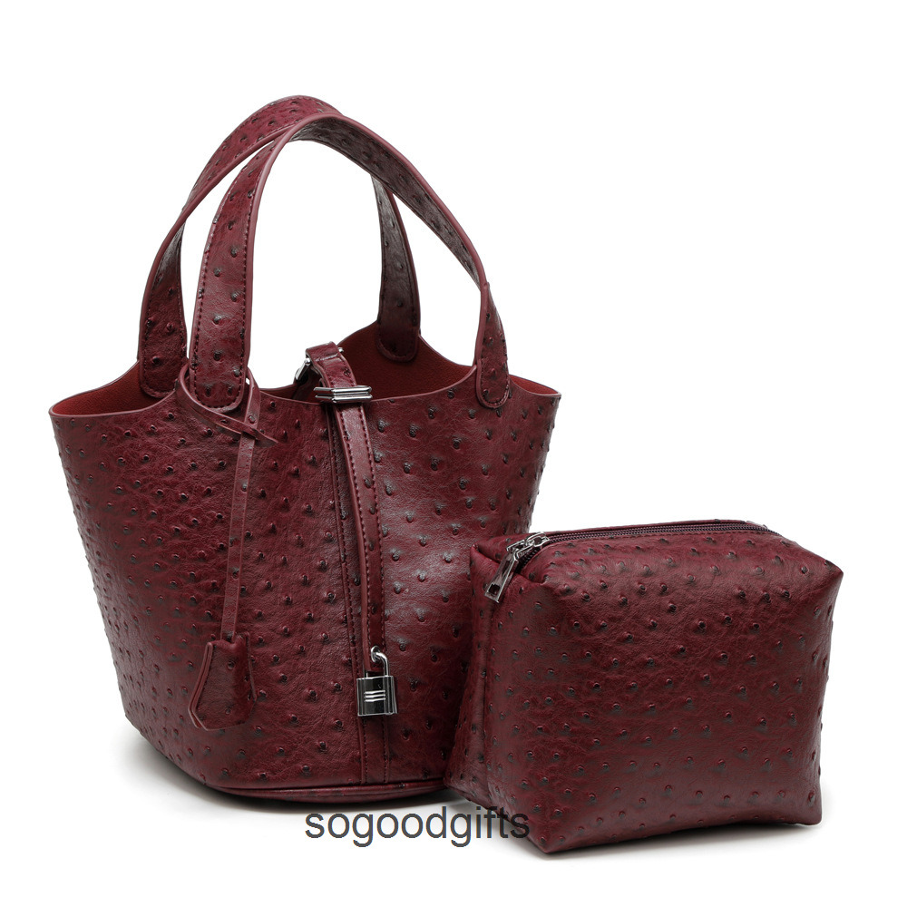 H Handbag Women's Designer Bags Picotn Lock Handbags Tote Bag 2023 Vegetable Basket Bag Litchi Pattern Ostrich Child Mother Hand Pn Rwtl, Wine red with litchi grain
H Handbag Women's Designer Bags Picotn Lock Handbags Tote Bag 2023 Vegetable Basket Bag Litchi Pattern Ostrich Child Mother Hand Pn Rwtl, Wine red with litchi grain