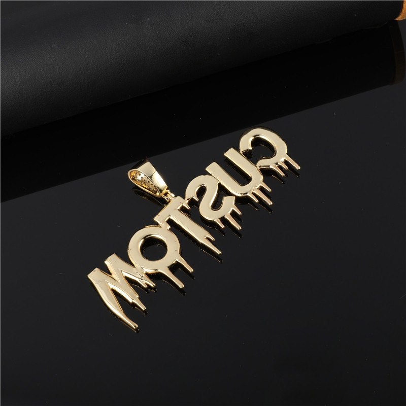 Pendant Necklaces Hip Hop Bubble Letters Drip Custom Name Cubic Zircon Iced Out Chain Pendants For Men Women Jewelry 220922