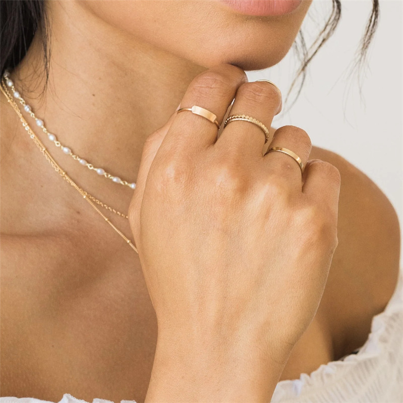 Cluster Rings 14K gold filled Knuckle Boho Gold Jewelry Anillos Mujer Minimalistic Stacking Bohemian for Women Minimalist 220921