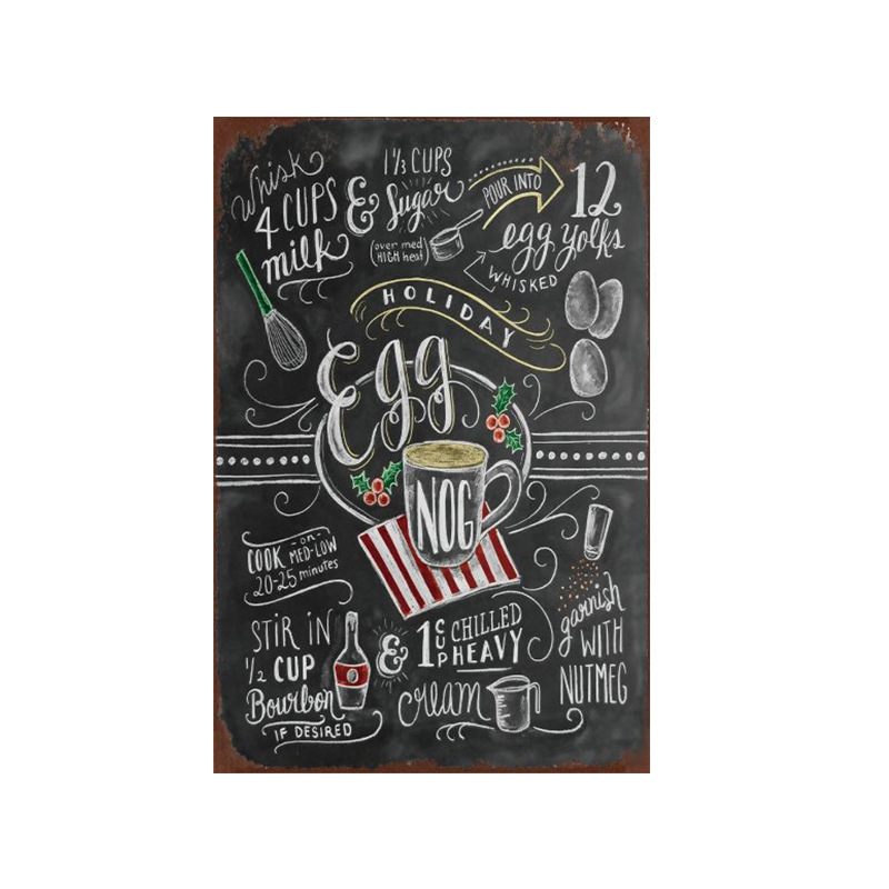 Metal Coffee Bar tail Blackboard Vintage Tinplate Decorative Painting Home Crafts Offset Printing Simple Wall Hanging Living Room Free shipping