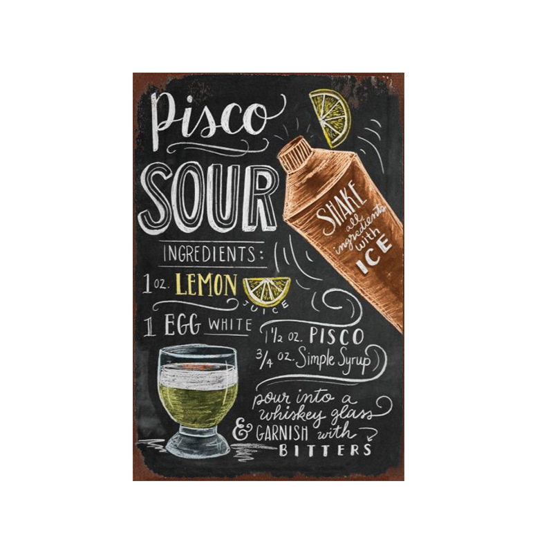 Metal Coffee Bar tail Blackboard Vintage Tinplate Decorative Painting Home Crafts Offset Printing Simple Wall Hanging Living Room Free shipping