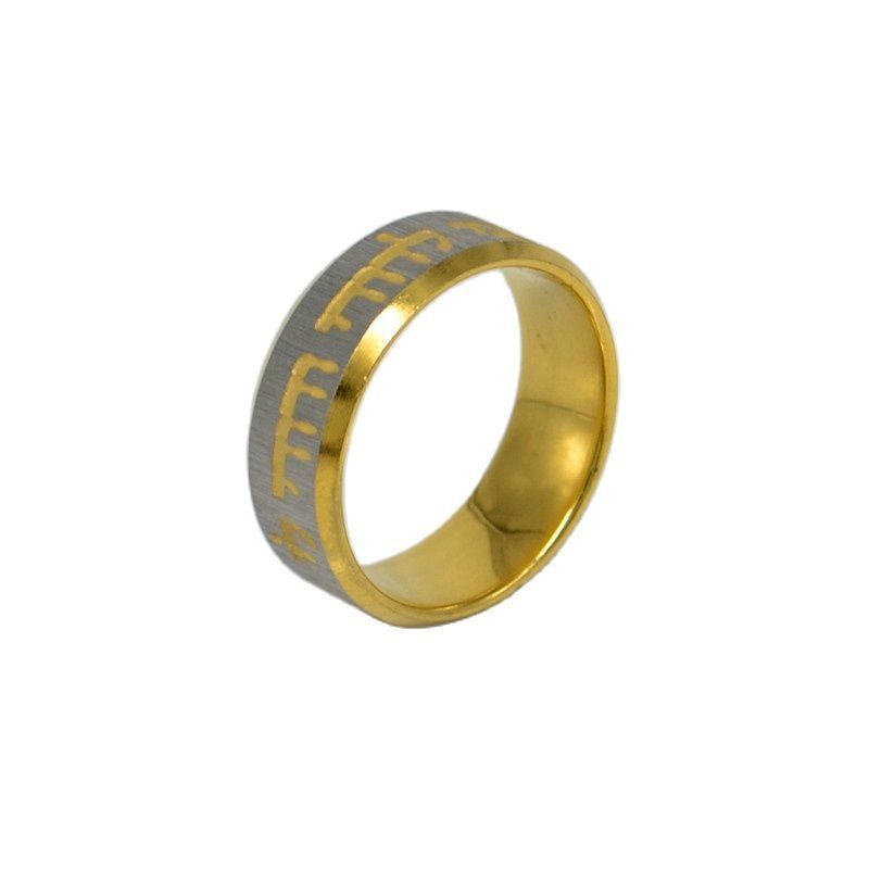 Cluster Rings 12x King Solomon's Gold Ring Hebrew Etched Carving Engraved Stainless Steel 220921