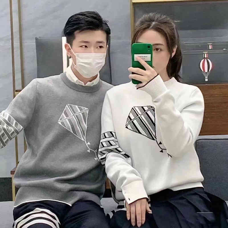 Fashion Tb Thom Brand Sweaters Men Women Slim Fit O-neck Pullovers Clothing Striped Wool Kite Pattern Autumn Winter Casual Coat, Gray
Fashion Tb Thom Brand Sweaters Men Women Slim Fit O-neck Pullovers Clothing Striped Wool Kite Pattern Autumn Winter Casual Coat, Gray