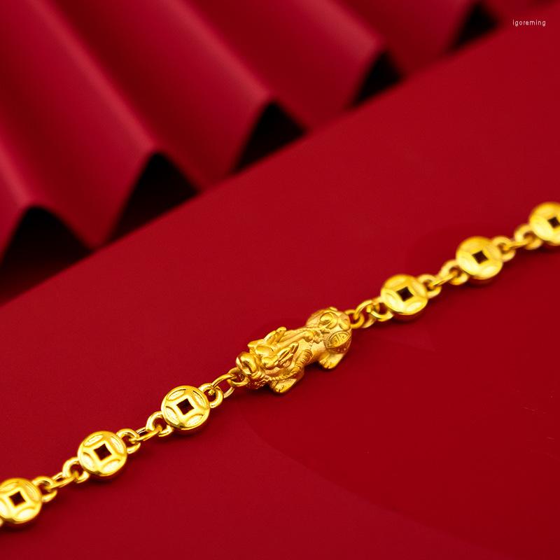 Bracelets 18K Real Gold Bracelet Retro Copper Coin Twisted Plated For Men & Women Wedding Jewelry Gifts
Bracelets 18K Real Gold Bracelet Retro Copper Coin Twisted Plated For Men & Women Wedding Jewelry Gifts