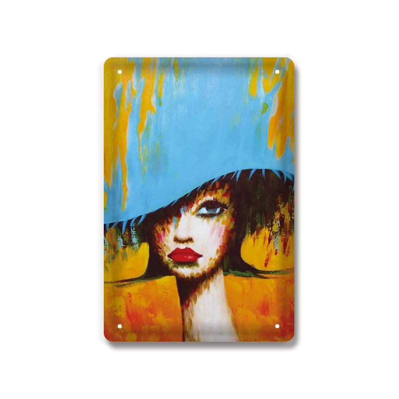 Metal Painting European and American tin paintings do old retro decoration Nostalgic iron home store wall decorations Living Room decor Size 20X30cm F