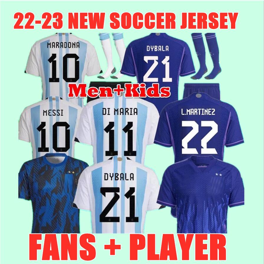 2022 2023 Argentina soccer Jerseys 22 23 MESSIS MAC ALLISTER DYBALA DI MARIA MARTINEZ child kids kit Men women DE PAUL MARADONA football shirt Fans player Version A01
2022 2023 Argentina soccer Jerseys 22 23 MESSIS MAC ALLISTER DYBALA DI MARIA MARTINEZ child kids kit Men women DE PAUL MARADONA football shirt Fans player Version A01