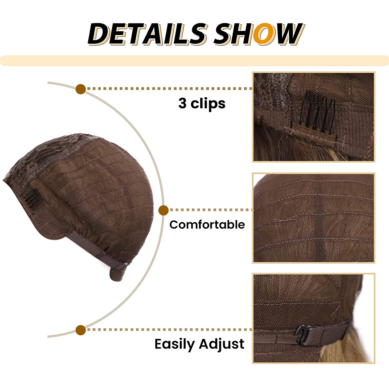 Long Brown Wavy Wig Middle Part Wig for Women Synthetic Curly Wigs NaturalHeat Resistant Wig for Daily Party