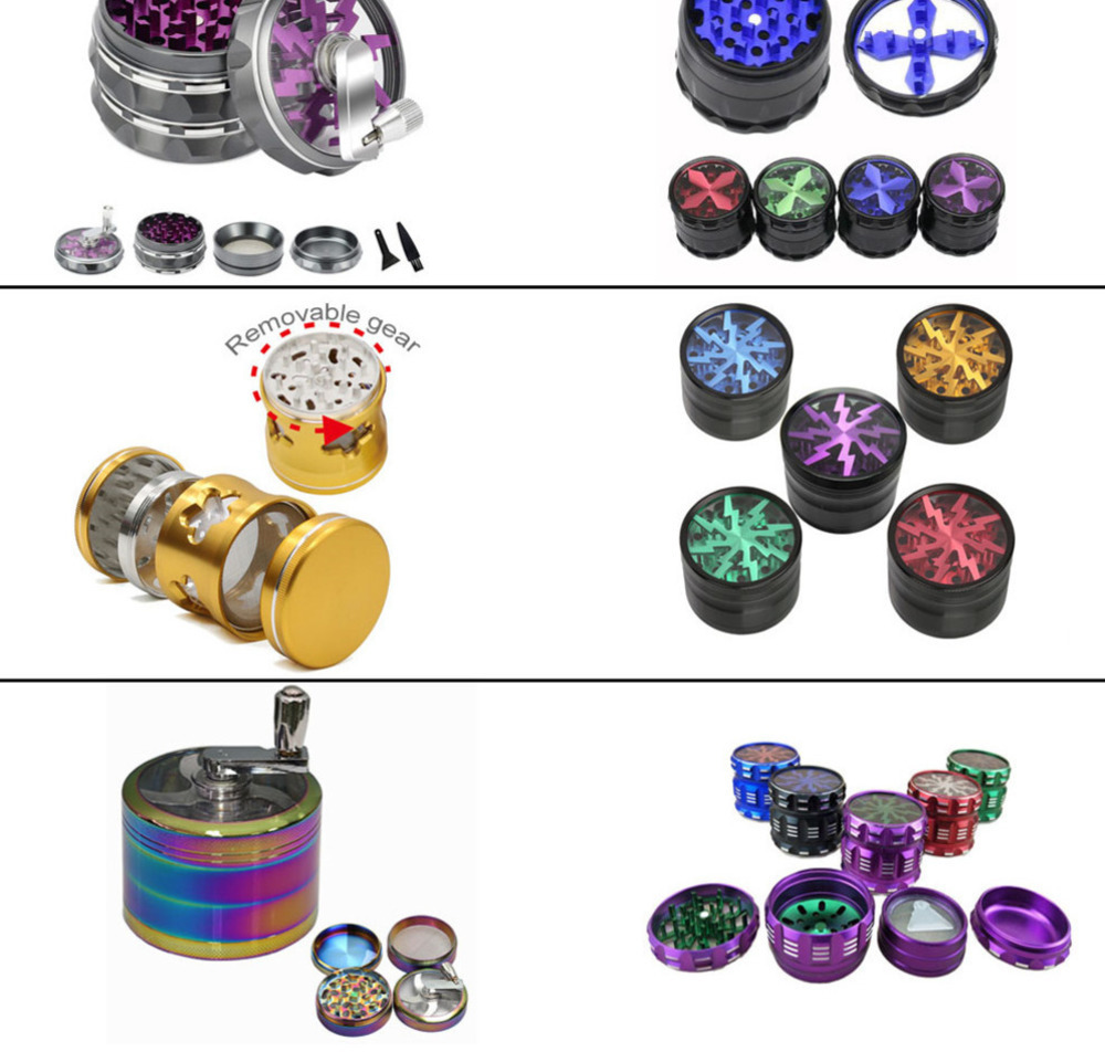Metal Tobacco Smoking Herb Grinders Accessories 4 Layers Aluminium Alloy 63mm 5 colors With Clear Top Window Lighting Grinder 
Metal Tobacco Smoking Herb Grinders Accessories 4 Layers Aluminium Alloy 63mm 5 colors With Clear Top Window Lighting Grinder