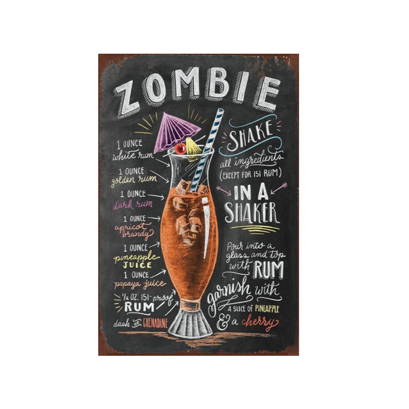 Metal Coffee Bar tail Blackboard Vintage Tinplate Decorative Painting Home Crafts Offset Printing Simple Wall Hanging Living Room Free shipping