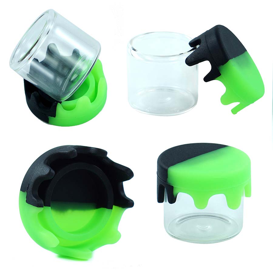 Storage bottle 6ml siliocne glass drip the lid smoke oil jars bottles housekeeping