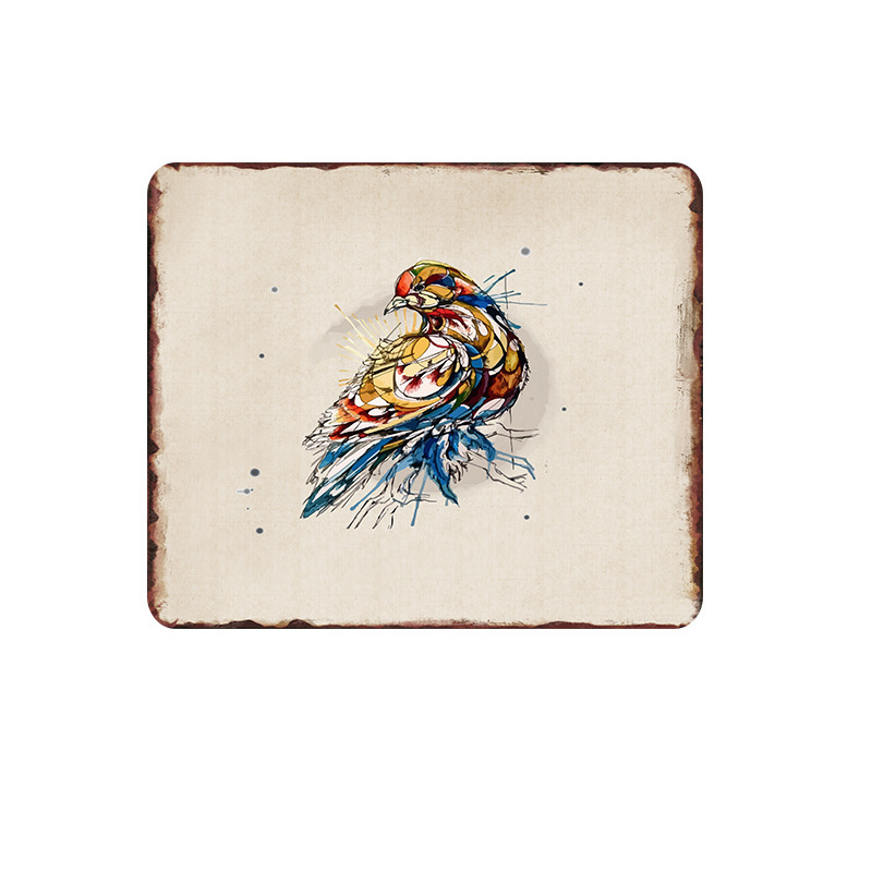Metal Painting Wall hanging pattern 30x30cm tinplate bar handicraft painting folding edge curling tin paintings production Free shipping