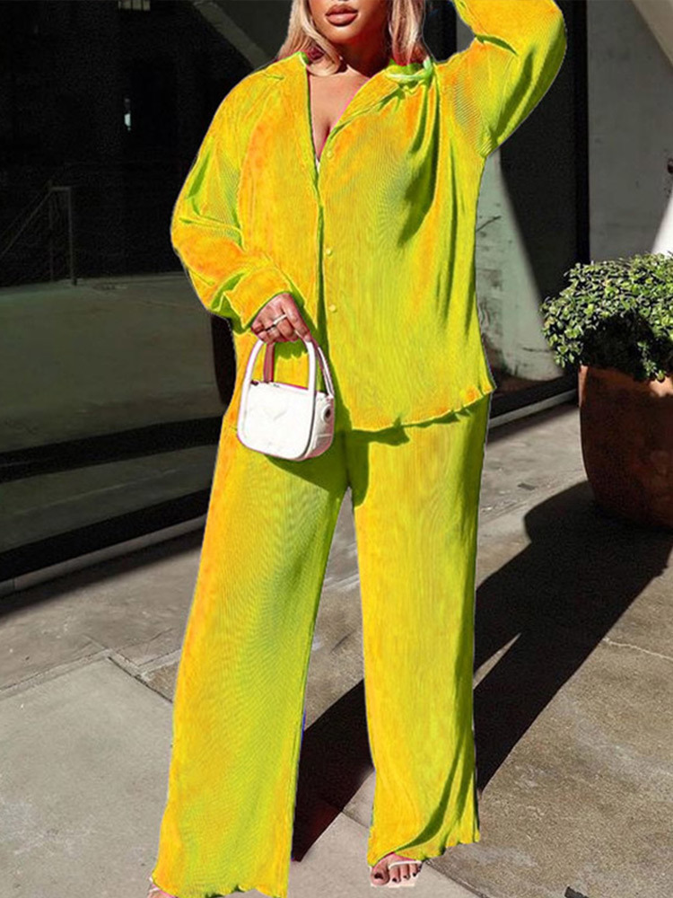 Women's Two Piece Pants Sexy Solid Suit Two Pieces Outfits Office Lady Long Sleeve Lapel Jacket Coat Suits Women Casual Wide Leg Trousers Set 220