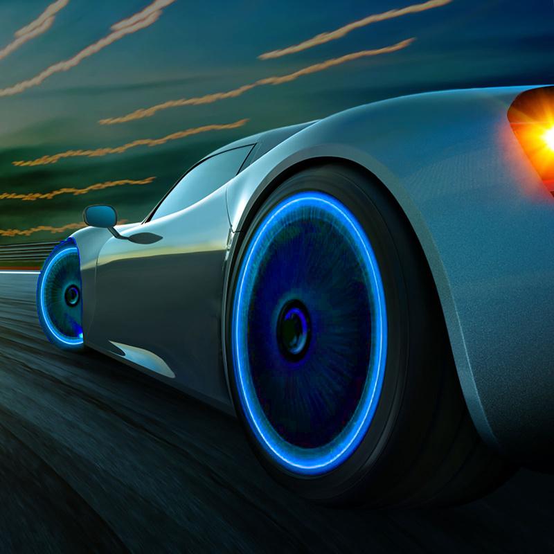 4pcs Luminous Tire Vae Cap Light Covers Car Motorcycle Bicycle Wheel Hub Vaes Tyre Decoration