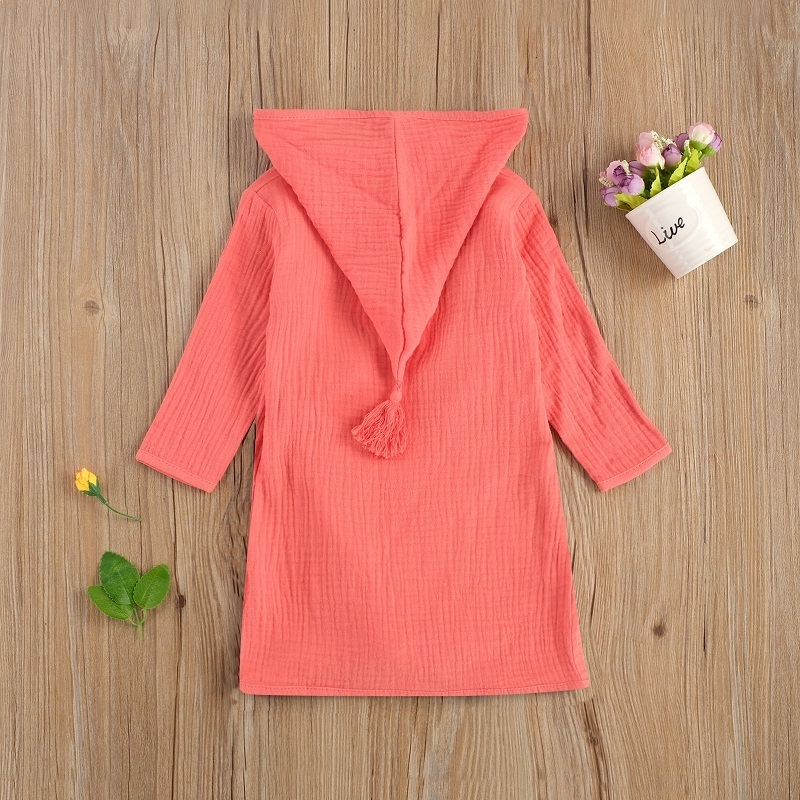 Towels Robes 1 5T Toddler Kids Baby Boy Girl Solid Color Long Sleeve Cotton Sleepwear Homewear Children Clothes 220922