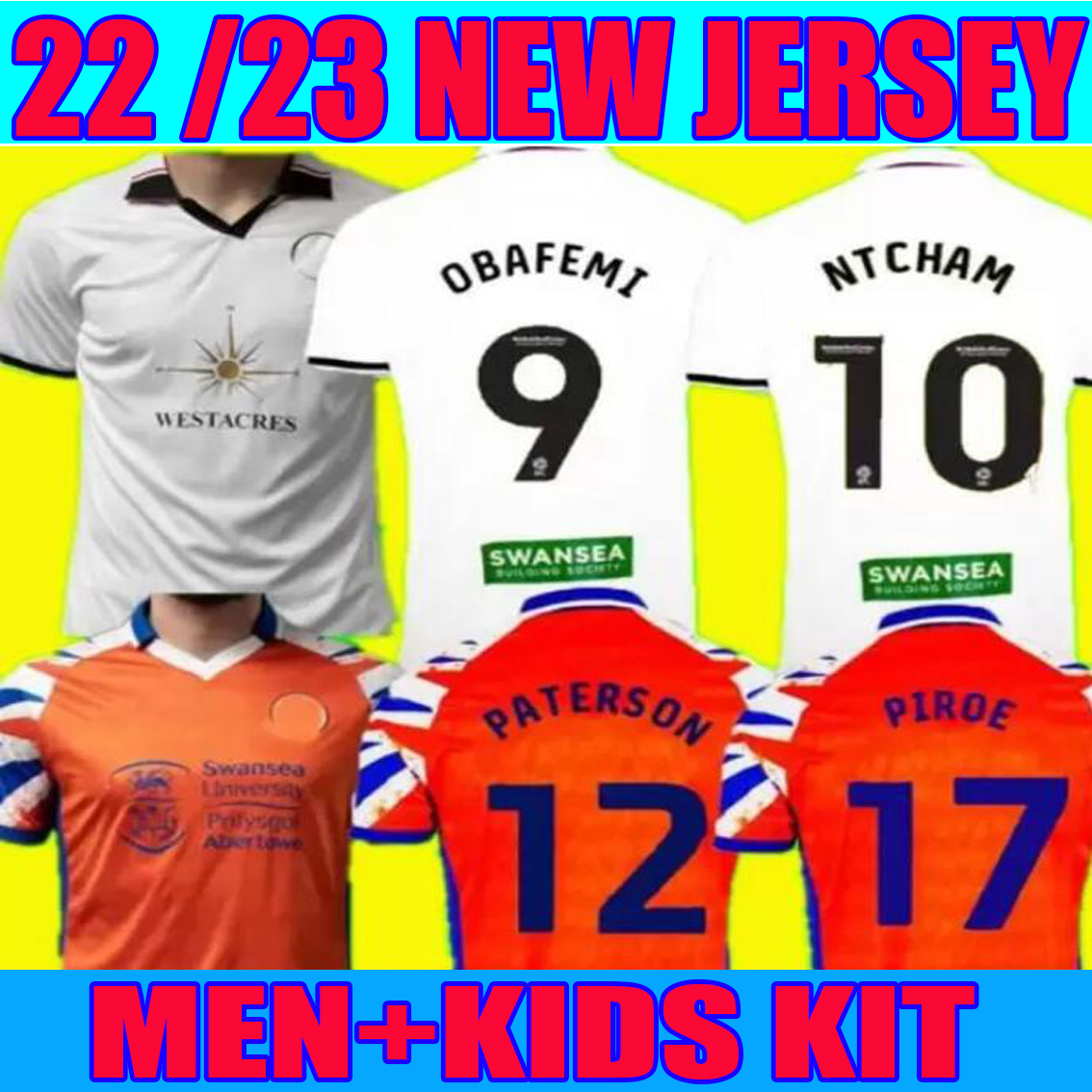 2022 2023 Swansea Soccer Jersey city 2022 2023 camisetas de futbol home away Obafemi Ntcham Whittaker Paterson Piroe men adult kids kit football shirts uniform, 22/23 home jersey
2022 2023 Swansea Soccer Jersey city 2022 2023 camisetas de futbol home away Obafemi Ntcham Whittaker Paterson Piroe men adult kids kit football shirts uniform, 22/23 home jersey