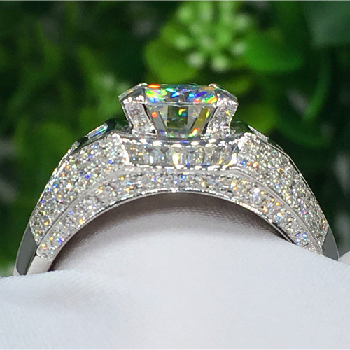 Cluster Rings 14K Gold 3 Carats Diamond Ring for Men Rock 14k Jewelry Anillo Esmaltado Silver 925 Bague Diamant Bizuteria 220921