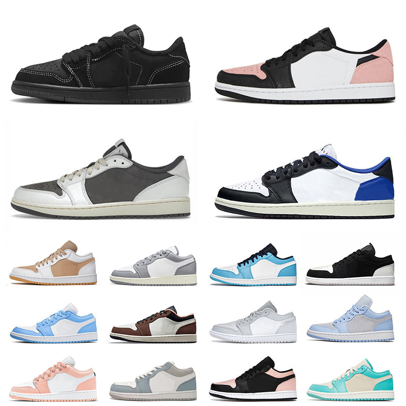 Jumpman 1 Low TS x Reverse Mocha Shoe Authentic Basketball Shoes Fragment Mens Womens Black Phantom Mighty Swooshers Pink Sneakers Red Panda, 36-46 shadow toe