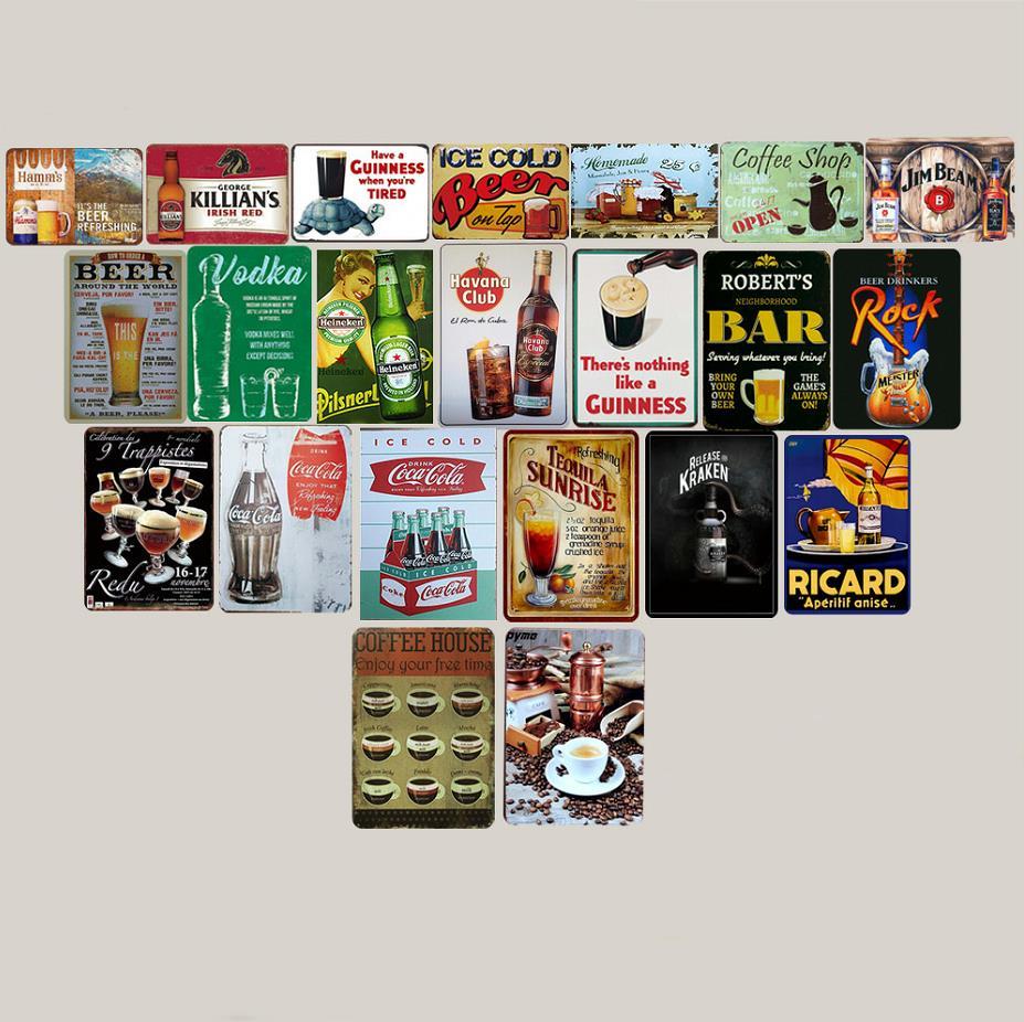 Metal Painting European and American trend tin Iron crafts decorative painting creative gift bar hanging paintings Living Room Home decor Size 20 Free
