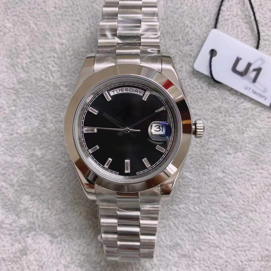 ST9 Steel Watches Day Date 40MM Diamond Set Black Dial Smooth Bezel Ice Automatic Mechanical Movement Sapphire Glass President Stainless
ST9 Steel Watches Day Date 40MM Diamond Set Black Dial Smooth Bezel Ice Automatic Mechanical Movement Sapphire Glass President Stainless
