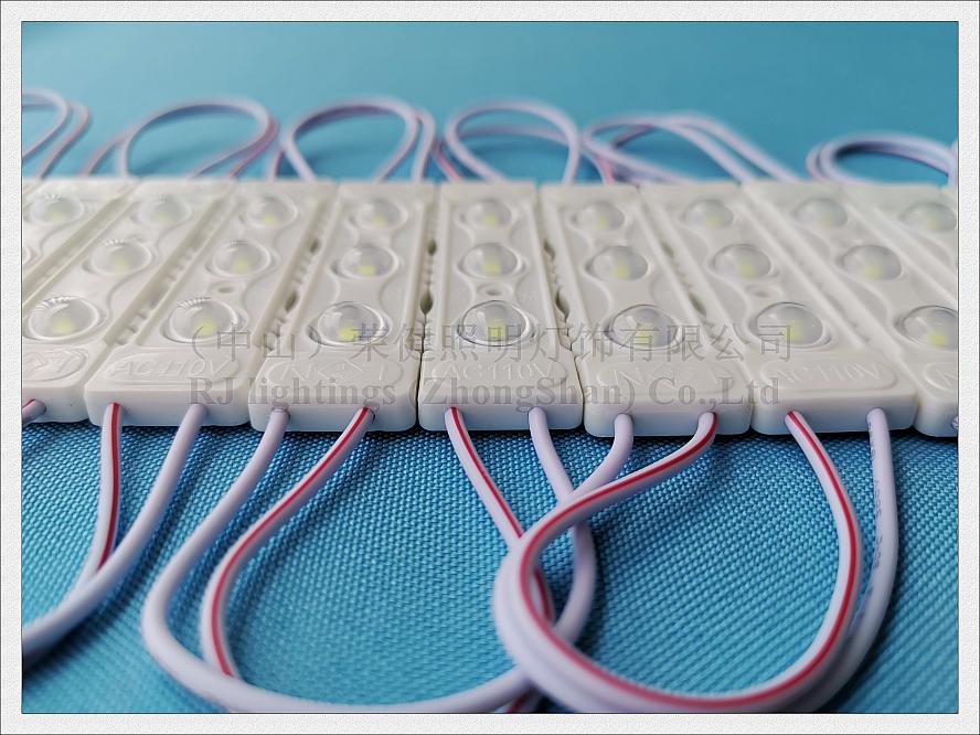 AC220V / AC110V SMD 3030 ABS injection LED light module SMD3030 3 led IP65 waterproof 80mm X 20mm 2W with lens high bright