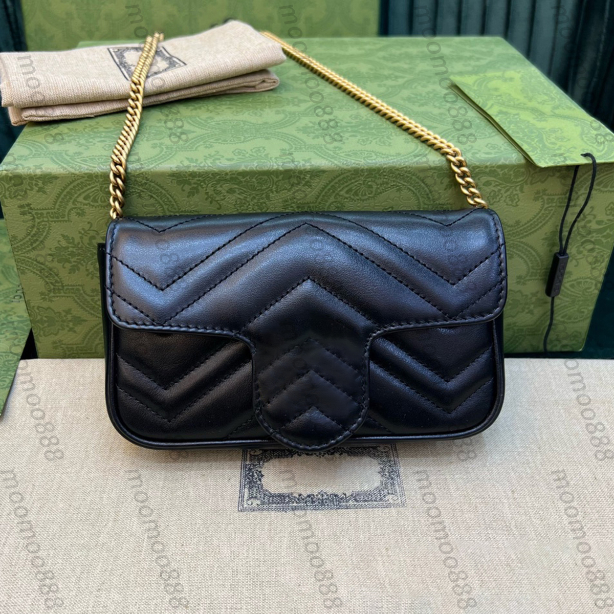 10A Top Tier 16.5cm Mini Marmont Bag Mirror Quality Womens Real Leather Quilted Flap Purse Luxury Designer Handbag Crossbody Black Shoulder Gold Chain Bag With Box, Carton
10A Top Tier 16.5cm Mini Marmont Bag Mirror Quality Womens Real Leather Quilted Flap Purse Luxury Designer Handbag Crossbody Black Shoulder Gold Chain Bag With Box, Carton
