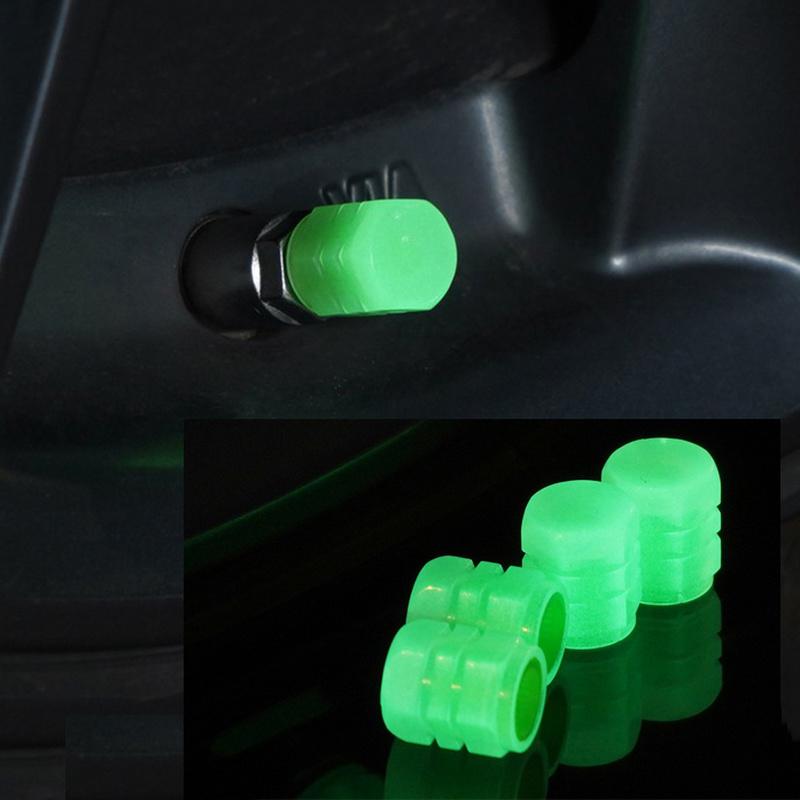 4pcs Luminous Tire Vae Cap Light Covers Car Motorcycle Bicycle Wheel Hub Vaes Tyre Decoration