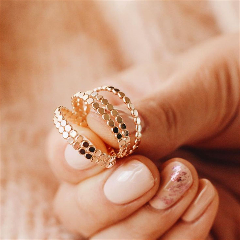 Cluster Rings 14K gold filled Knuckle Boho Gold Jewelry Anillos Mujer Minimalistic Stacking Bohemian for Women Minimalist 220921
