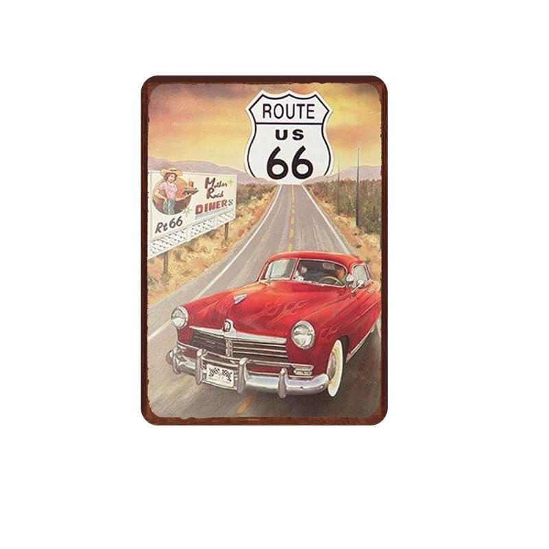 Metal Painting Car home wall decoration tin creative craft retro decorative painting custom paintings Living Room decor Size 20X30cm Free shipping