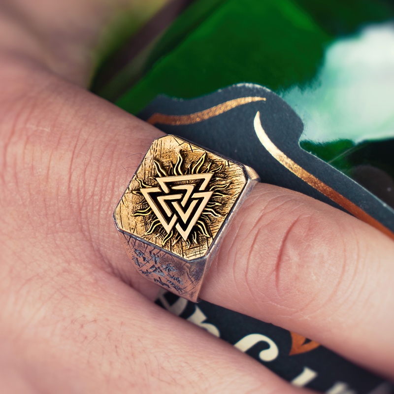 Cluster Rings 925 Silver Viking Valknut Trendy Male Single Punk Fashion Jewelry 220921