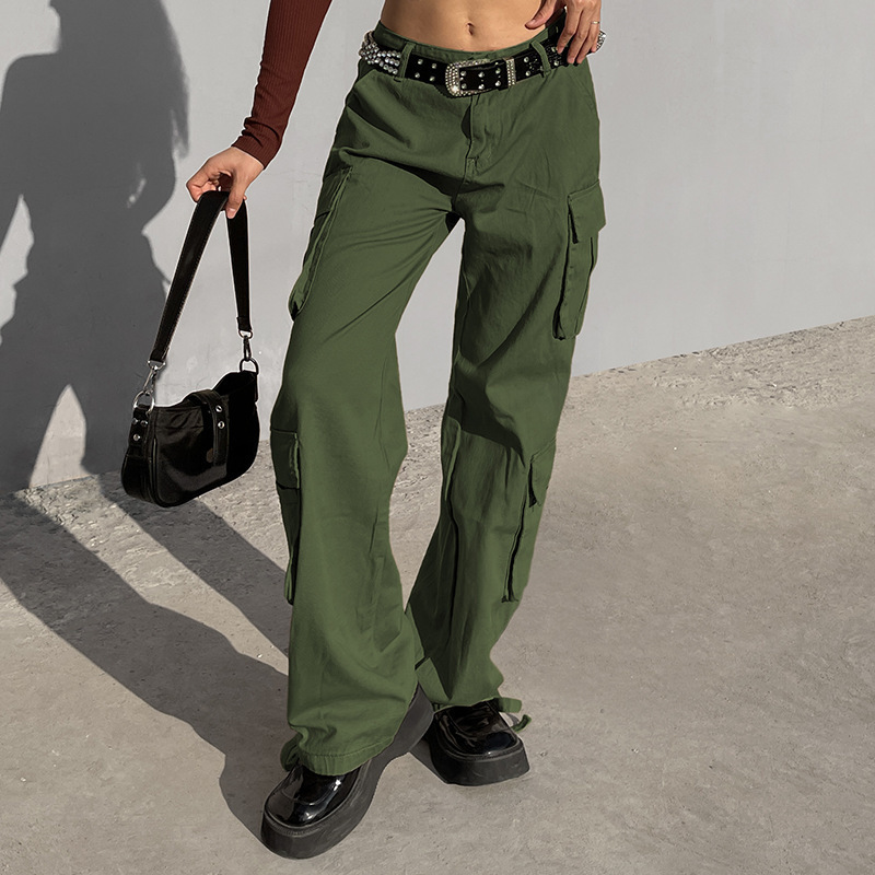 Women's Pants Capris Casual Baggy Jeans Women Loose Low Waist Retro Overalls Hip Hop Streetwear Straight Denim Pants Wide Leg Y2K Cargo Pants 220