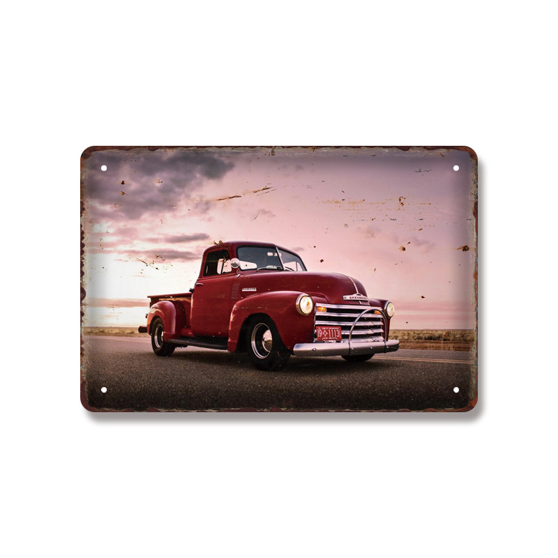 Metal Painting European and American tin paintings do old retro decoration Nostalgic iron home store wall decorations Living Room decor Size 20X30cm F