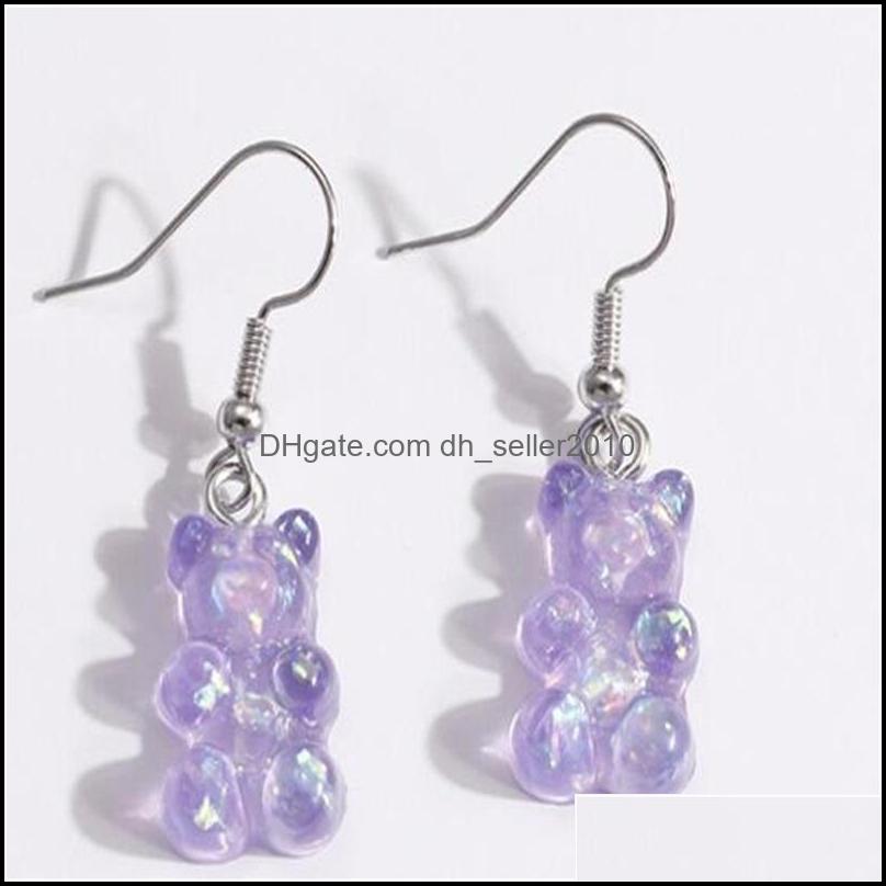 Dangle Chandelier Fashion Simple Cute Colorf Acrylic Animal Bear Dangle Earrings For Girls Women Children Birthday Gif Dhseller2010 Dhtqh