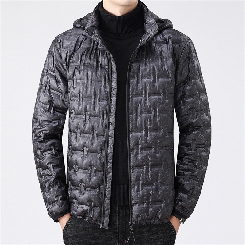 Men's Down Parkas VROKINO Lightweight men's down jacket fashion casual hooded lightweight Large size 7XL 8XL 220922