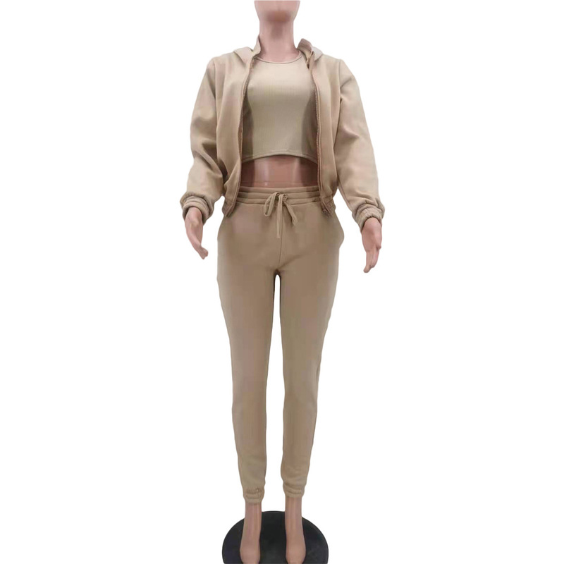 Women's Two Piece Pants Winter Three Piece Sets Women Tracksuit Oversized Suit Autumn Trouser Set Female Sweatshirt Solid Sports Hoodie Sportswea