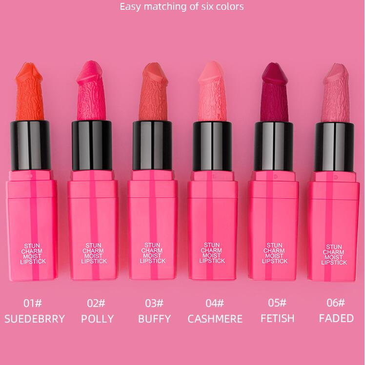 Mushroom Pecker Lipstick Penis Willy Shaped lip Hens Night Party Makeups Long Lasting Matte Lipstick