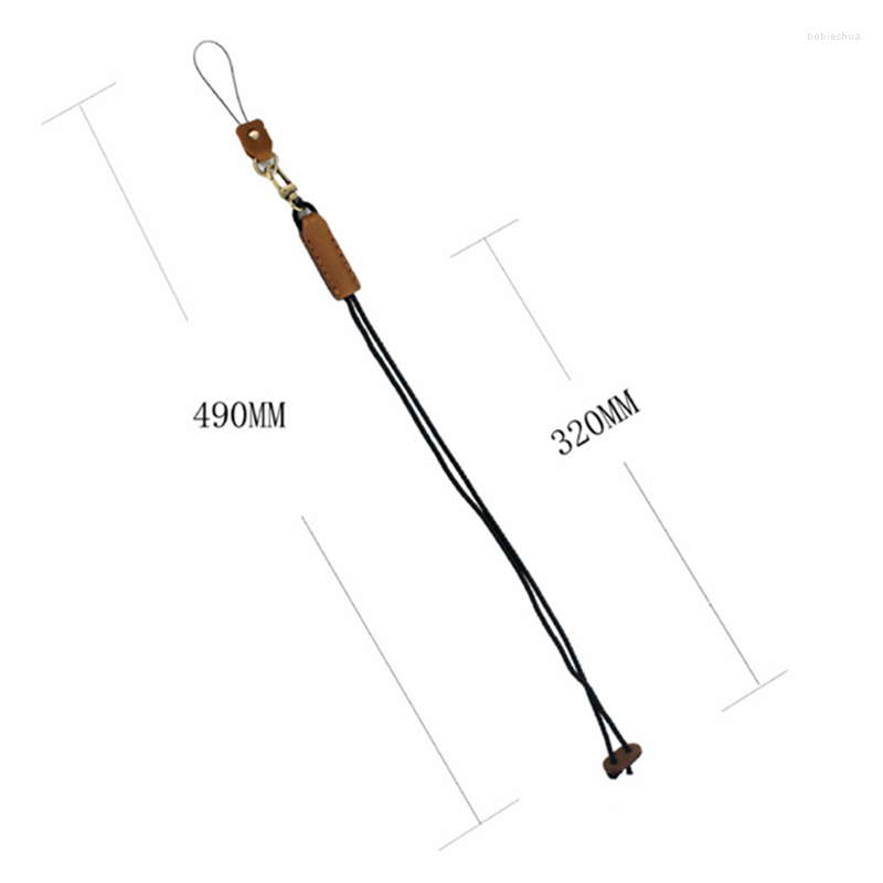 Handmade Leather Lanyard For Key Anti-lost Keychain Mobile Phone Accessories Credential Holder Strap