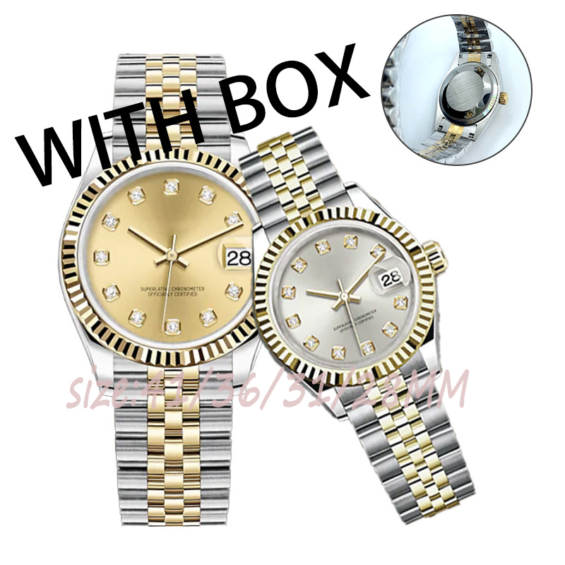 Couple style classic watch men automatic mechanical watch 36/41MM all stainless steel night light waterproof 28/31MM womens quartz watch Movement watch