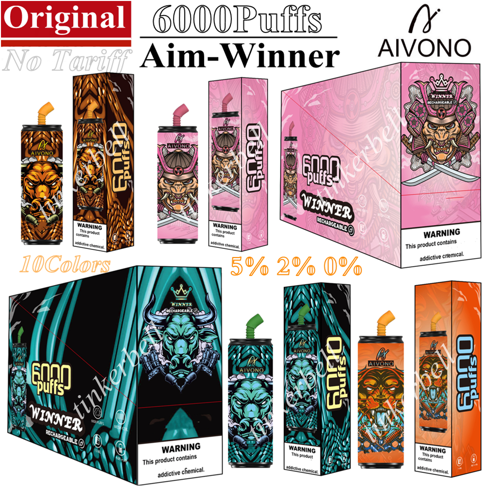 Original AIVONO Aim Winner 6000 Puffs Cigarettes 5% 2% 0% Disposable Vape Pen 15ML Pod OEM Ecigs 600mAh Battery Vaporizer 10colors Vapor Wholesale Vapes Sample vs fluum
Original AIVONO Aim Winner 6000 Puffs Cigarettes 5% 2% 0% Disposable Vape Pen 15ML Pod OEM Ecigs 600mAh Battery Vaporizer 10colors Vapor Wholesale Vapes Sample vs fluum