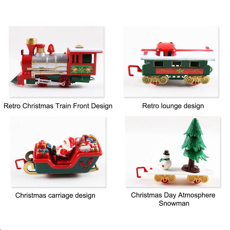 Christmas Decorations Christmas Electric Train Set Toy Railway Toy Track With Music Santa Claus Christmas Tree Decoration Train Model Toys 220921