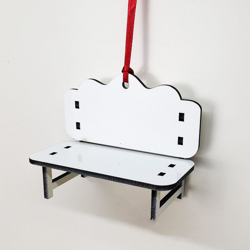 Sublimation Blanks Memorial Bench Ornaments Pendants With Red Ropes For Christmas Tree Decoration 
Sublimation Blanks Memorial Bench Ornaments Pendants With Red Ropes For Christmas Tree Decoration