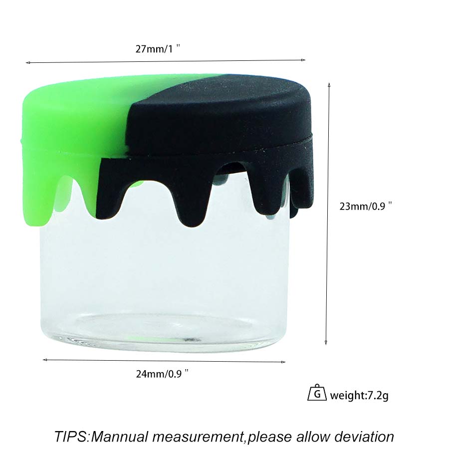 Storage bottle 6ml siliocne glass drip the lid smoke oil jars bottles housekeeping